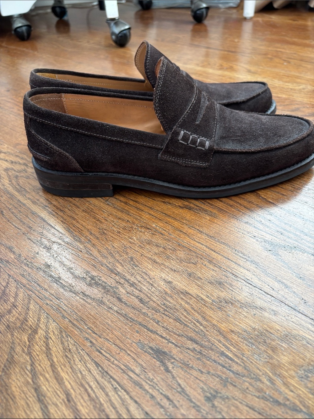 Brooks Brothers Dark Brown Suede Penny Loafers - Picture 5 of 7